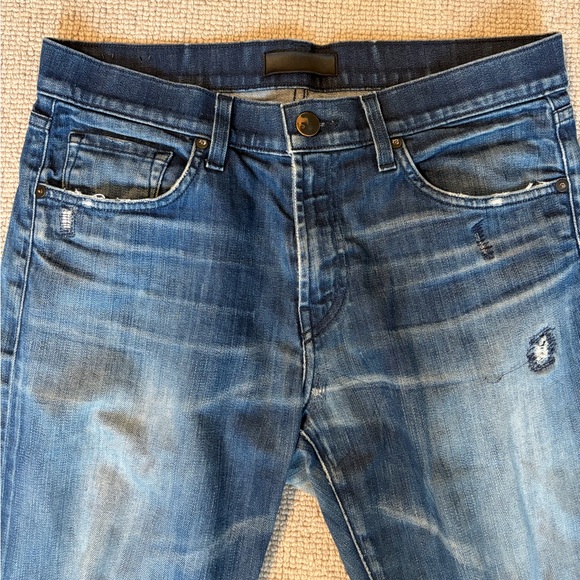 J Brand Men's Distressed Blue Straight Jeans (32x30) - Picture 2 of 6